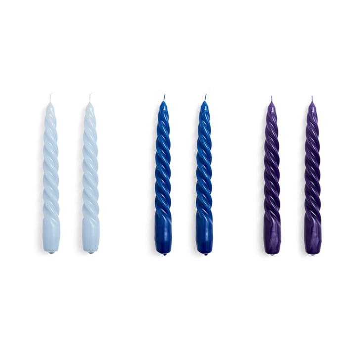 Bougie Candle Twist Lot de 6 - Light blue-blue-purple - HAY