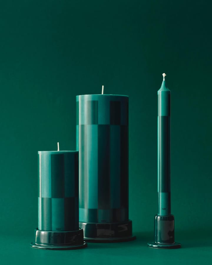 Bougie Column Candle large 25 cm, Green-dark green HAY
