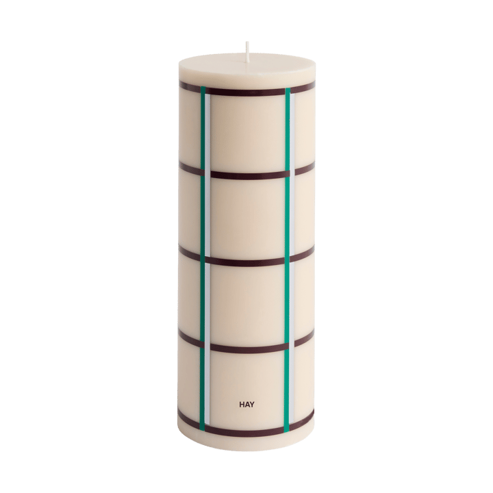Bougie Column Candle large 25 cm - Off white-green bordeaux-silver - HAY