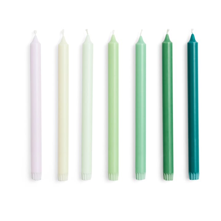 Bougie Gradient Candle lot de 7 - Greens - HAY