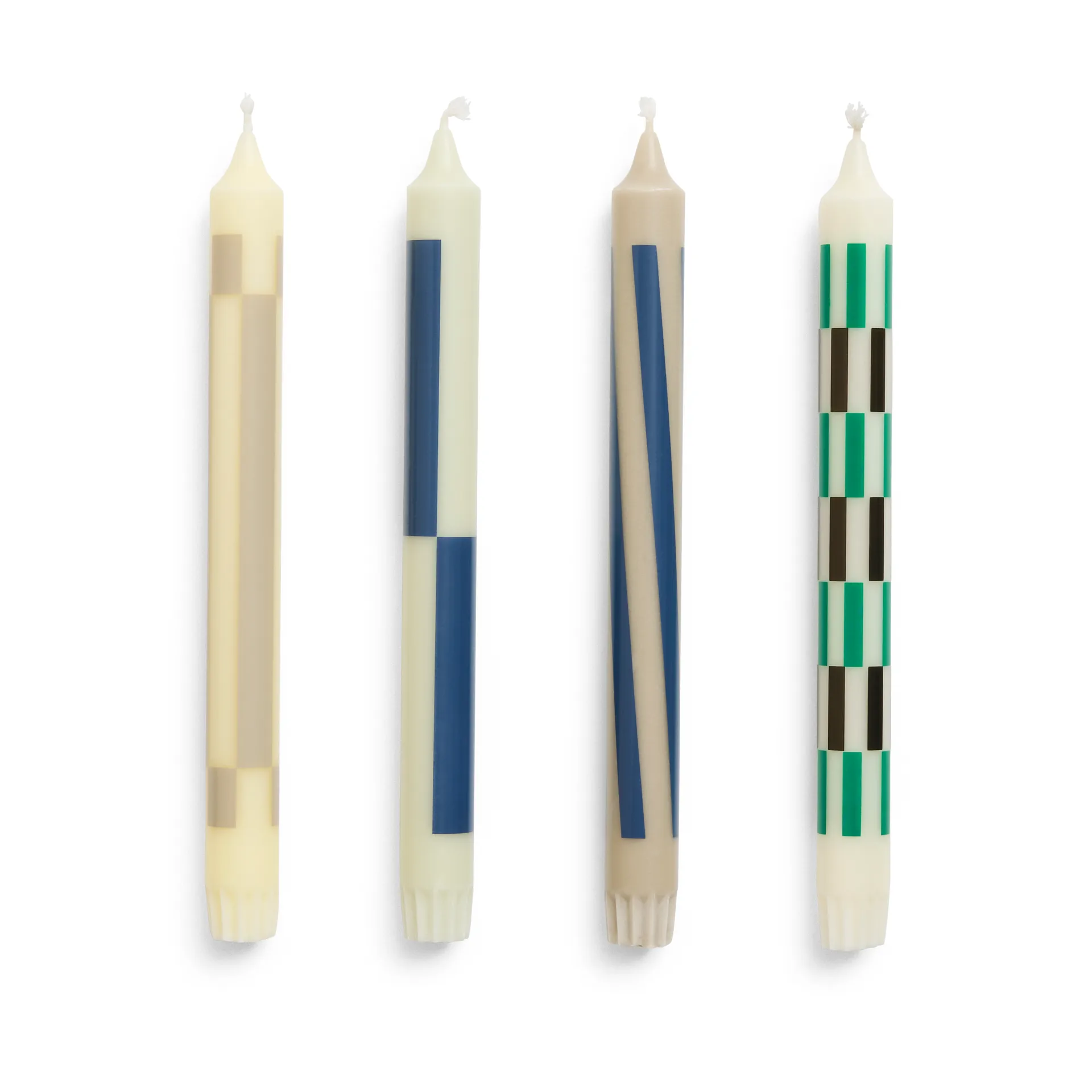 Bougie Pattern mix lot de 4, Cream-dark HAY