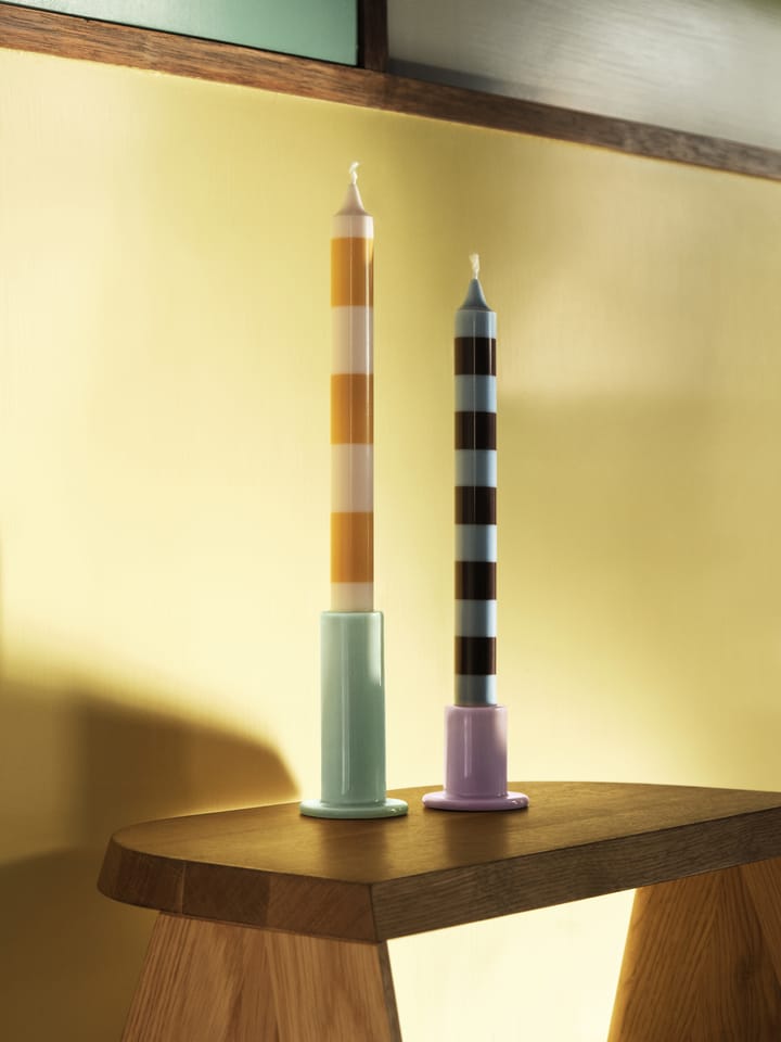 Bougie Stripe Lot de 4, Bright HAY