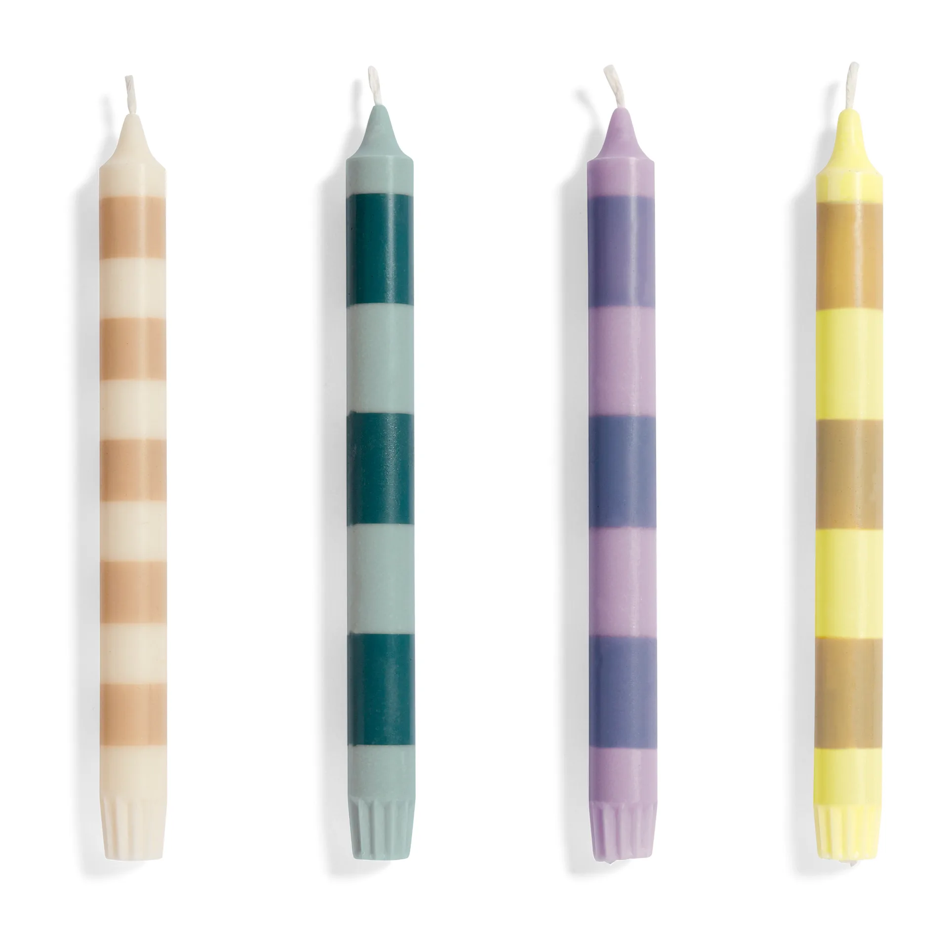 Bougie Stripe Lot de 4, Douce HAY