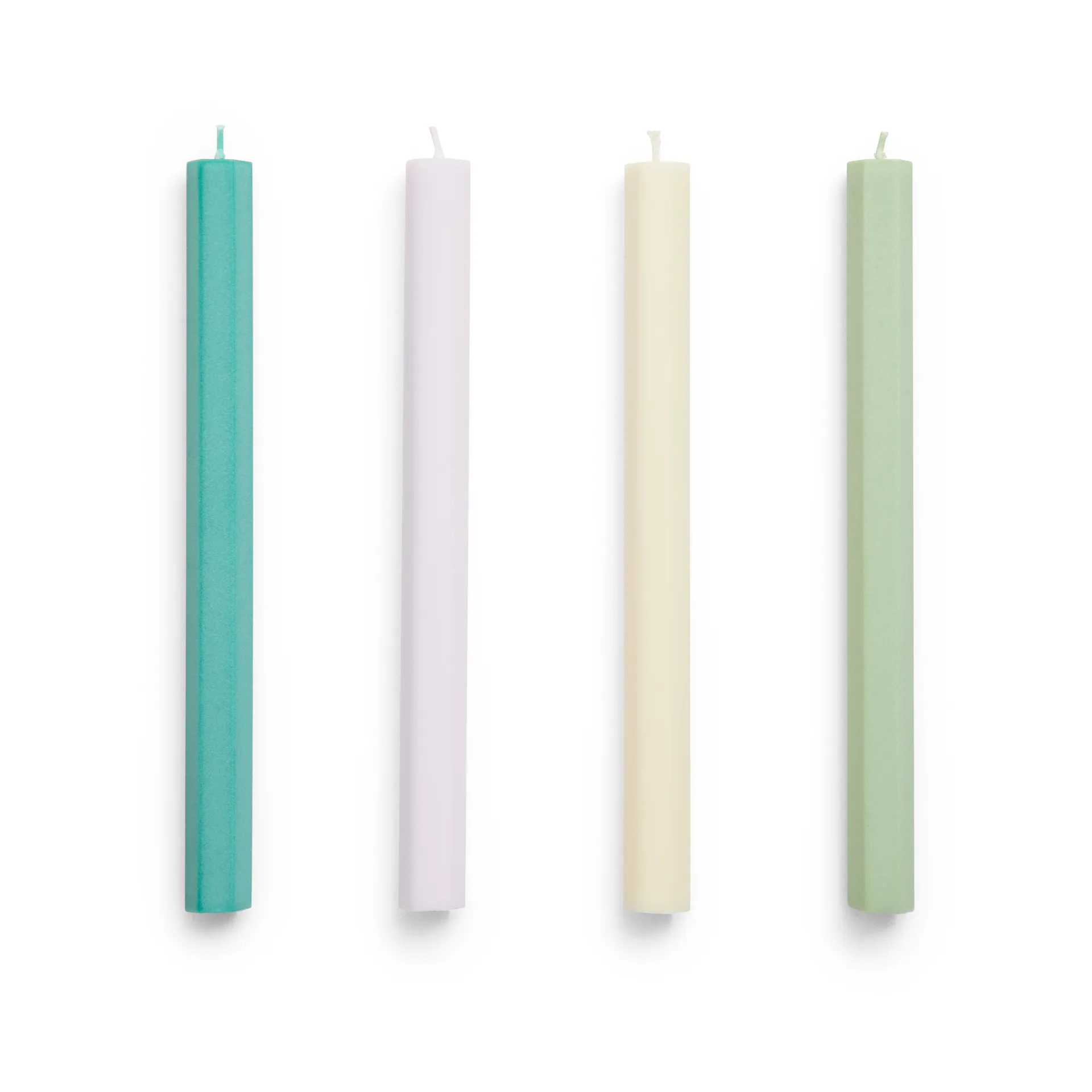 Bougies Hexagon Candle, lot de 4, Pastel HAY