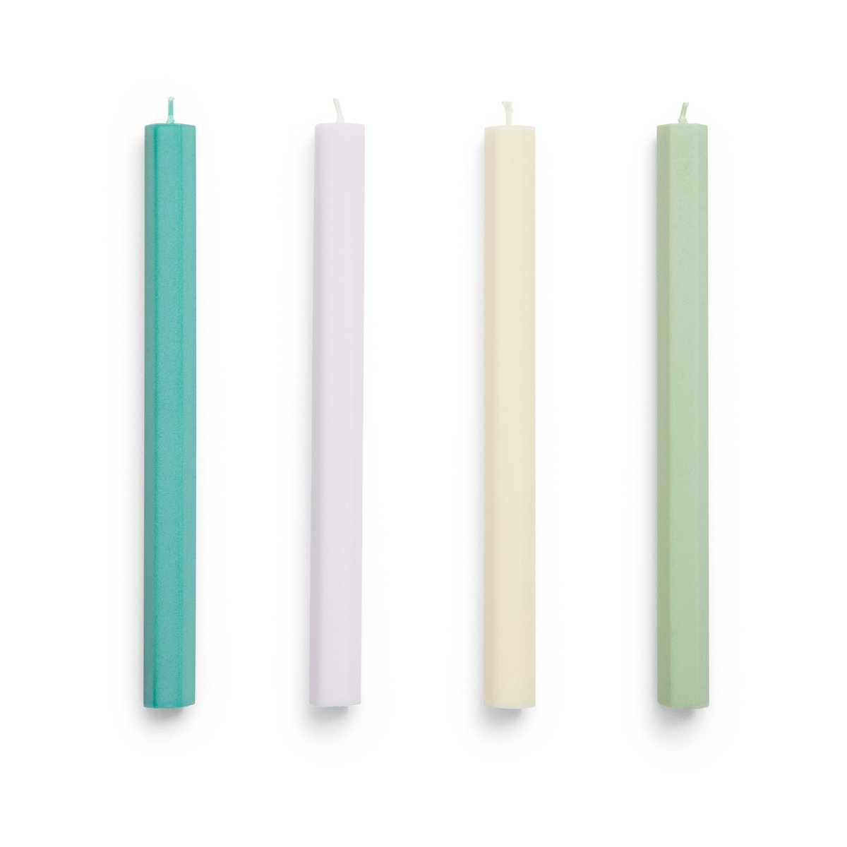 HAY Bougies Hexagon Candle, lot de 4 Pastel | Design Scandinave | Bougies | Multi