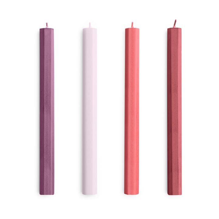 Bougies Hexagon Candle, lot de 4 - Reds-bordeaux - HAY