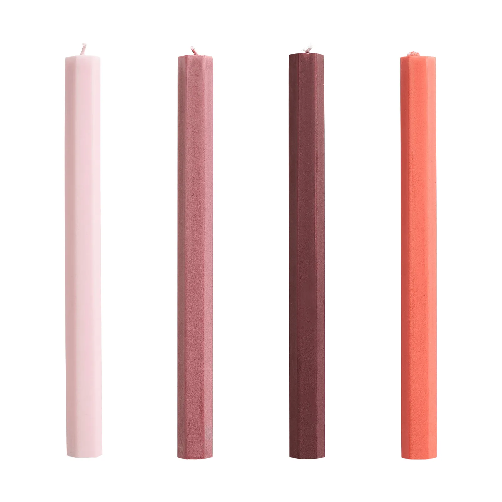 Bougies Hexagon Candle mix lot de 4, Berry HAY