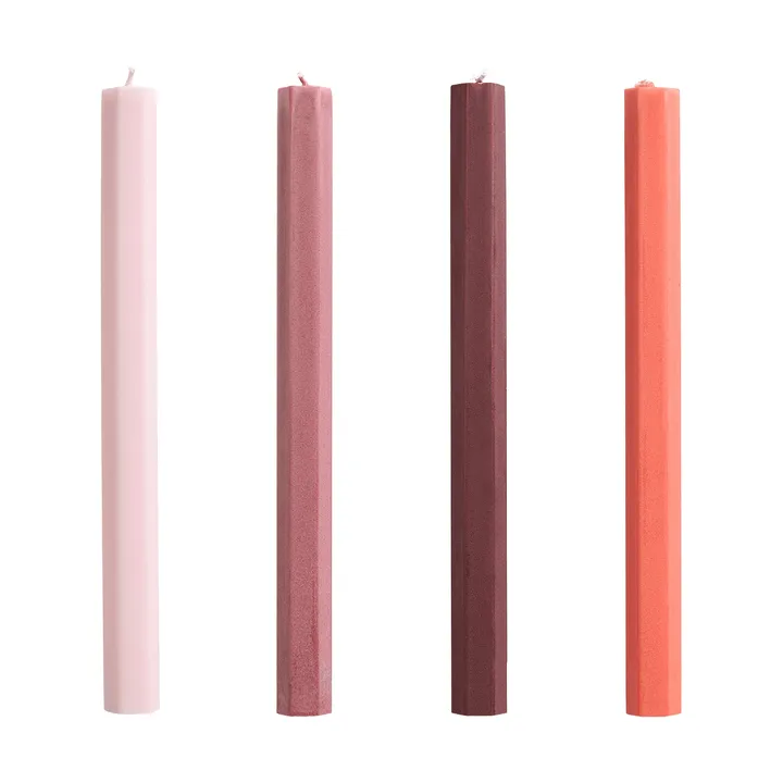 Bougies Hexagon Candle mix lot de 4 - Berry - HAY