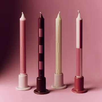 Bougies Pattern mix lot de 4 - Pink-bordeaux - HAY