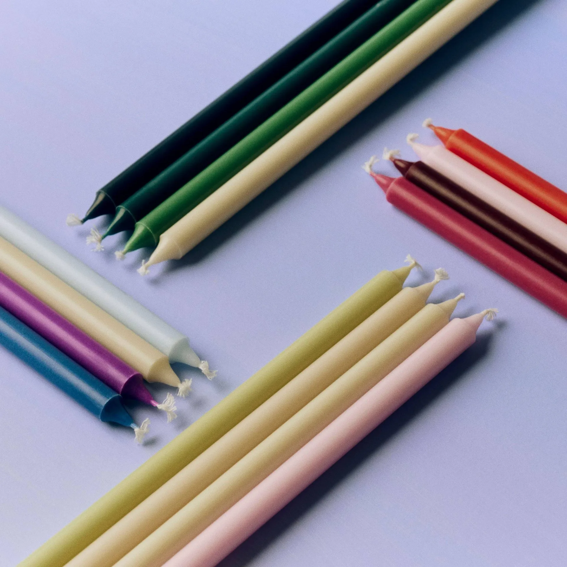 Bougies Slim lot de 4, Green-dark green HAY