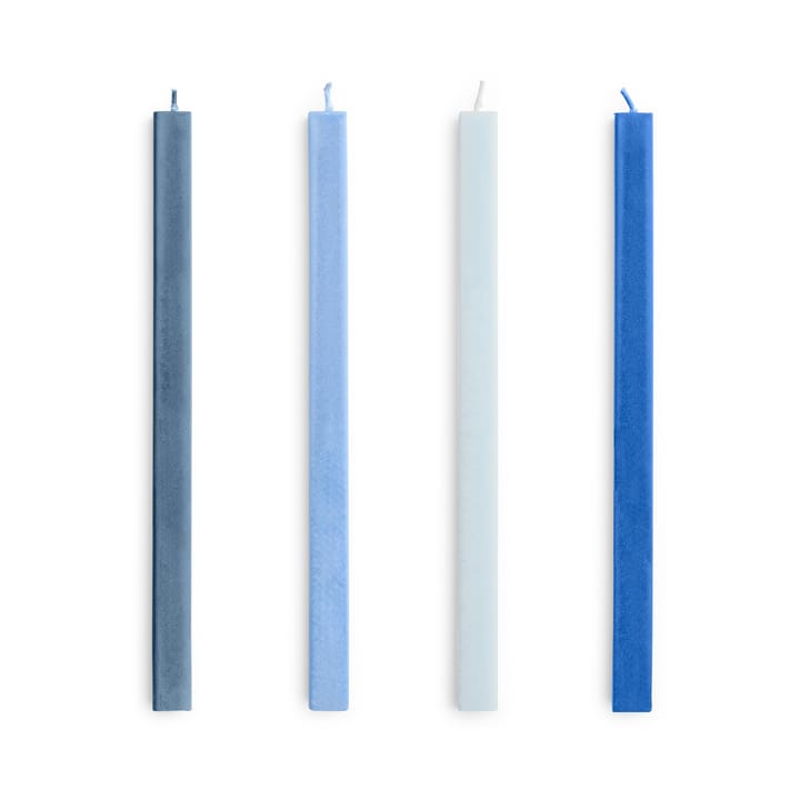 Bougies Square Candle, lot de 4 - Blues - HAY