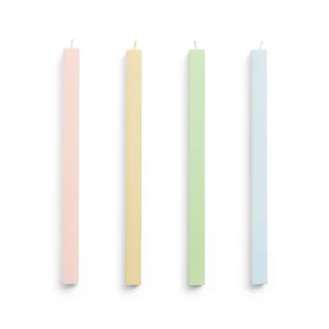 Bougies Square Candle, lot de 4 - Fresh - HAY