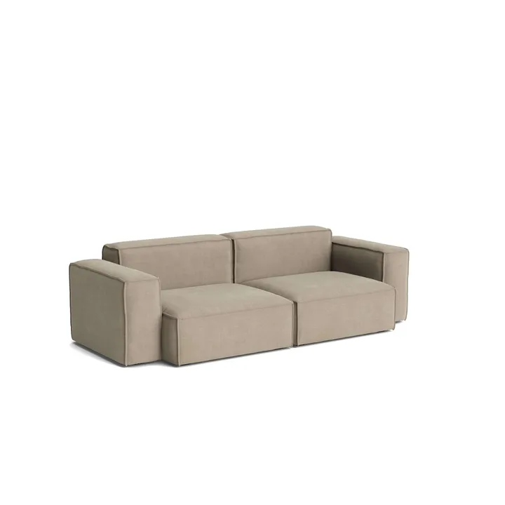 Canapé Mags Soft Low Armrest 2,5 places combinaison 1 - Linara beige, housse amovible - HAY