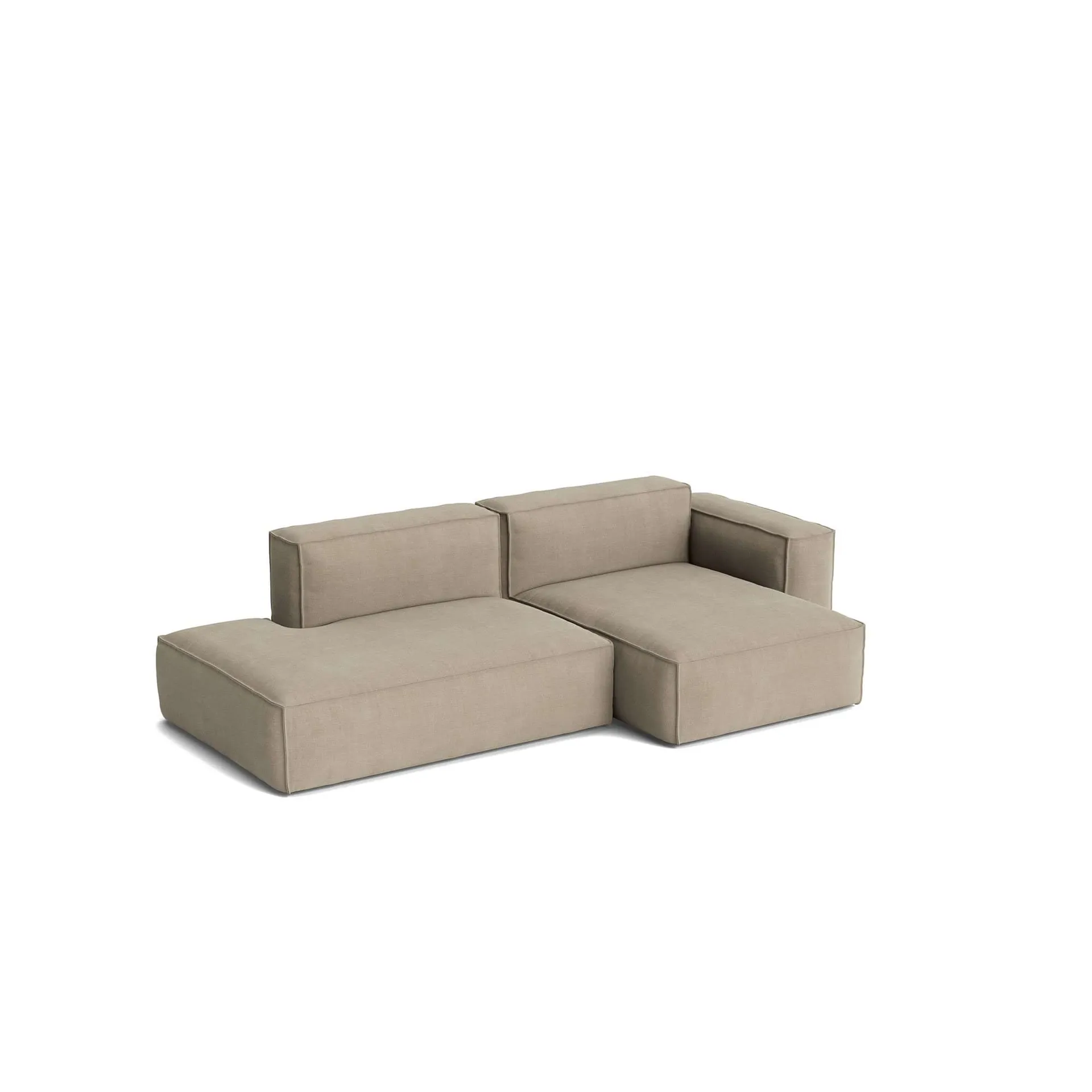 Canapé Mags Soft Low Armrest 2,5 places combinaison 3, Linara beige, orienté à droite, housse amovible HAY
