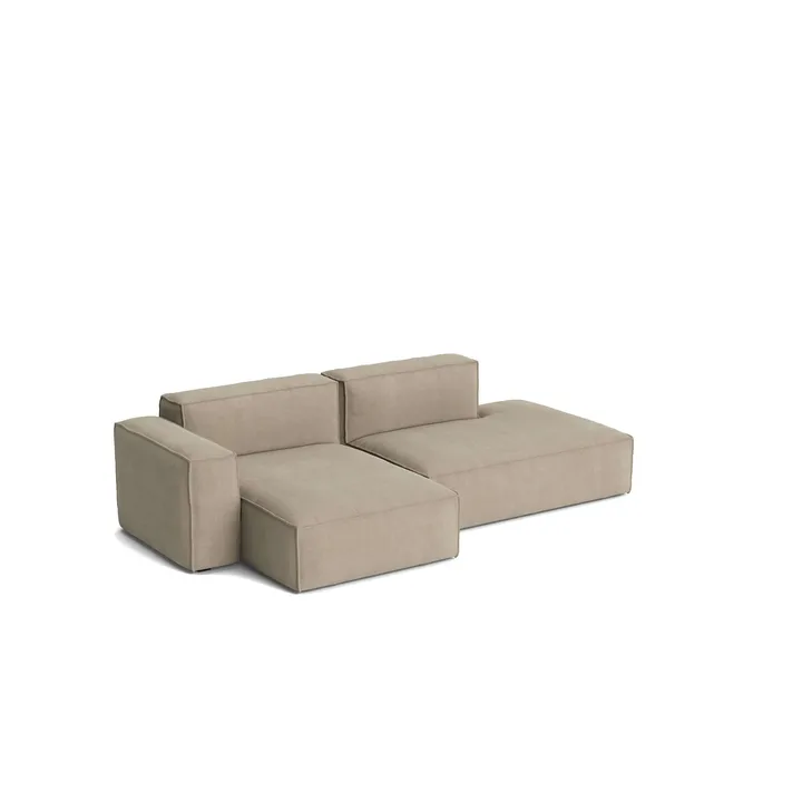 Canapé Mags Soft Low Armrest 2,5 places combinaison 3 - Linara beige, orienté à gauche, housse amovible - HAY