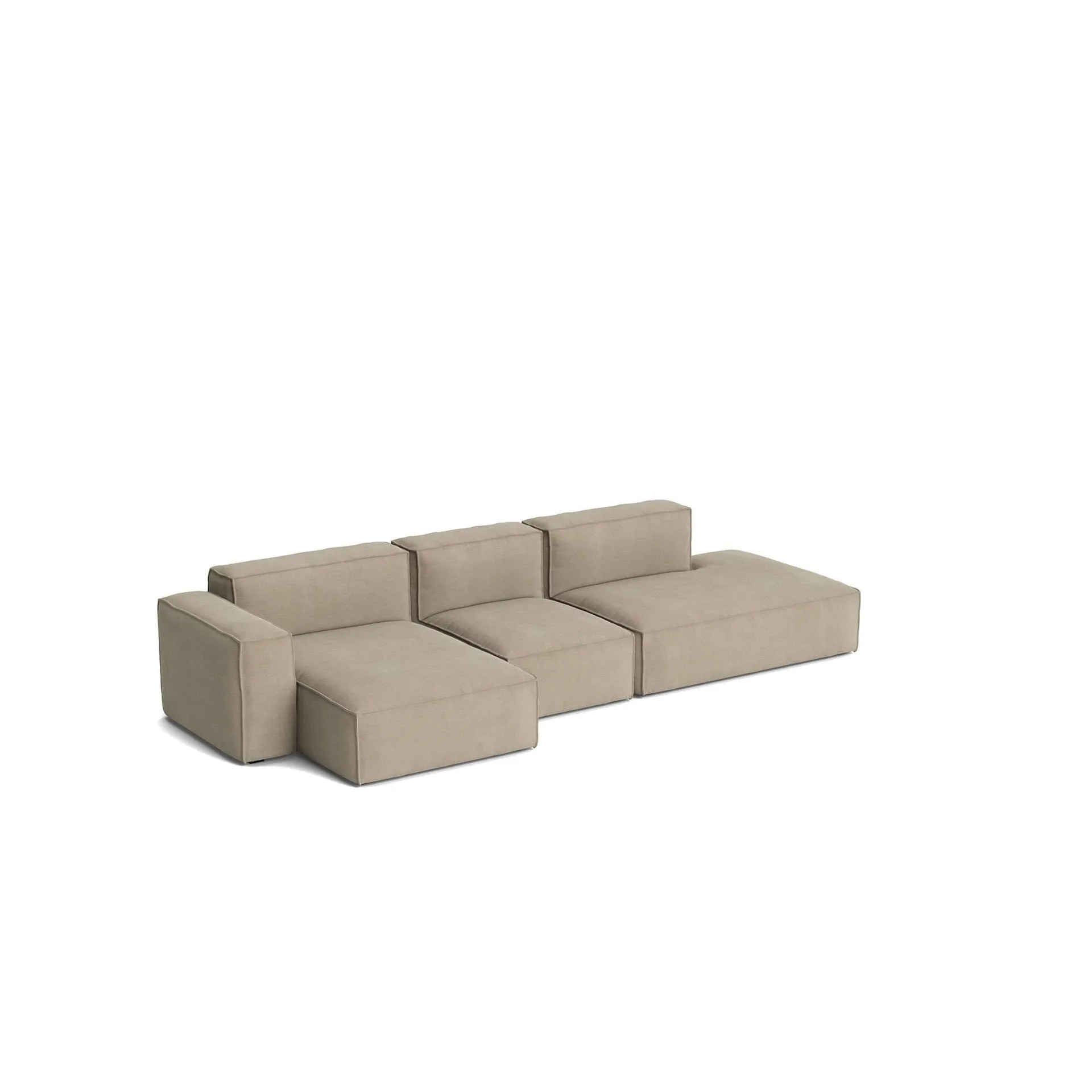 Canapé Mags Soft Low Armrest 2,5 places combinaison 3, Linara beige, orienté à gauche, housse amovible HAY