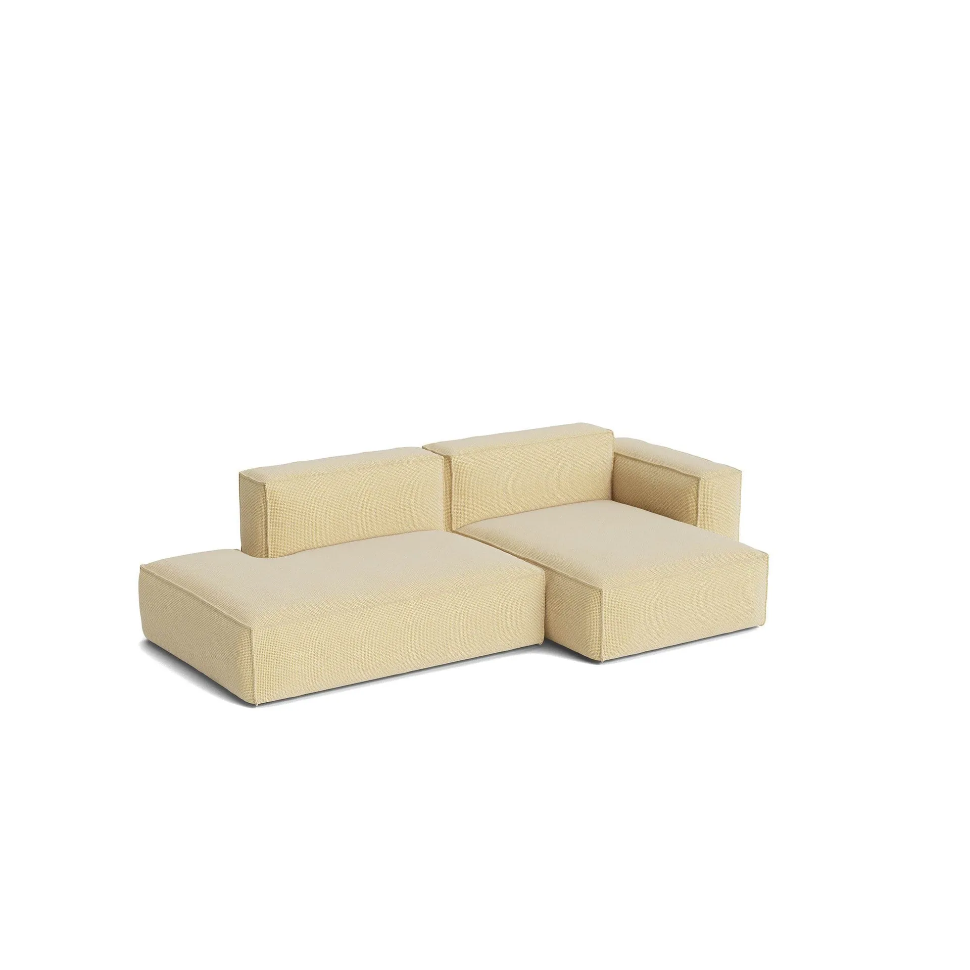 Canapé Mags Soft Low Armrest 2,5 places combinaison 3, Tartaglia Ocre white, orienté à droite, housse amovible HAY