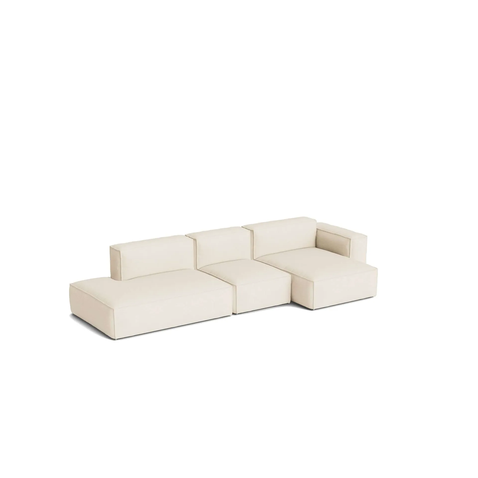 Canapé Mags Soft Low Armrest 2,5 places combinaison 3, Turf cream, orienté à droite, housse amovible HAY
