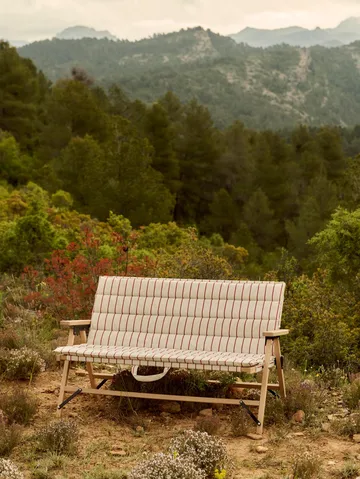 Canapé pliable Outdoor Market - Beige-rouge, 2-places - HAY