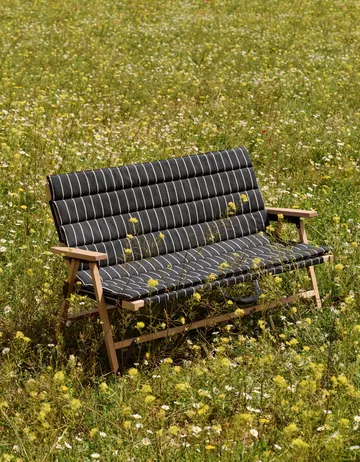 Canapé pliable Outdoor Market - Black-beige, 2-places - HAY