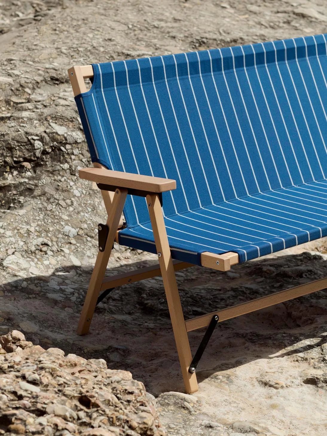 Canapé pliable Outdoor Market, Blue-beige, 2-places HAY