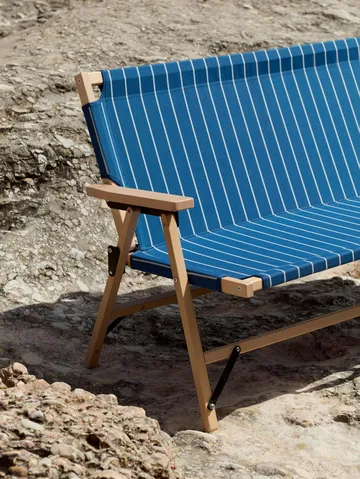 Canapé pliable Outdoor Market - Blue-beige, 2-places - HAY