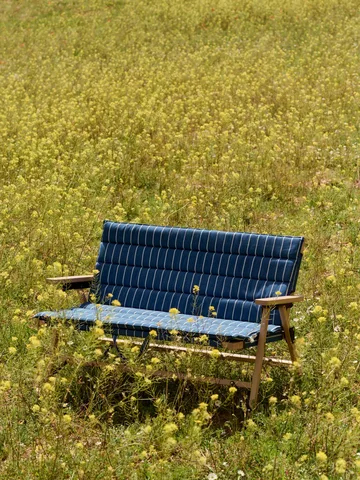 Canapé pliable Outdoor Market - Blue-beige, 2-places - HAY