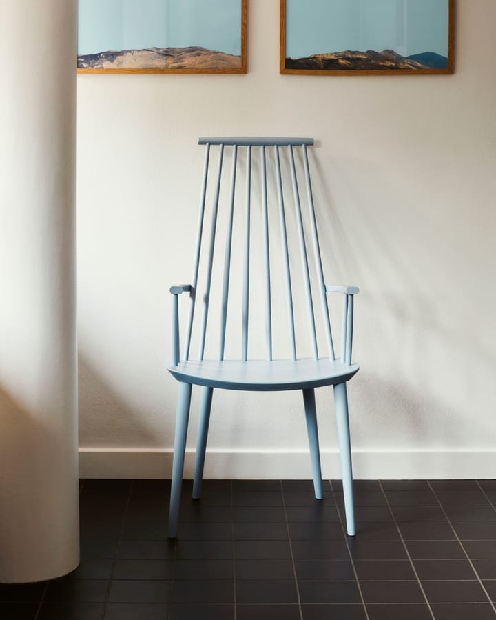 Chaise à accoudoirs J110, Bouleau Slate blue laqué HAY