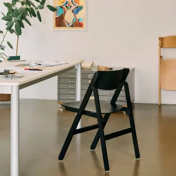 Chaise Backflip Chair - Anthracite, hêtre laqué - HAY