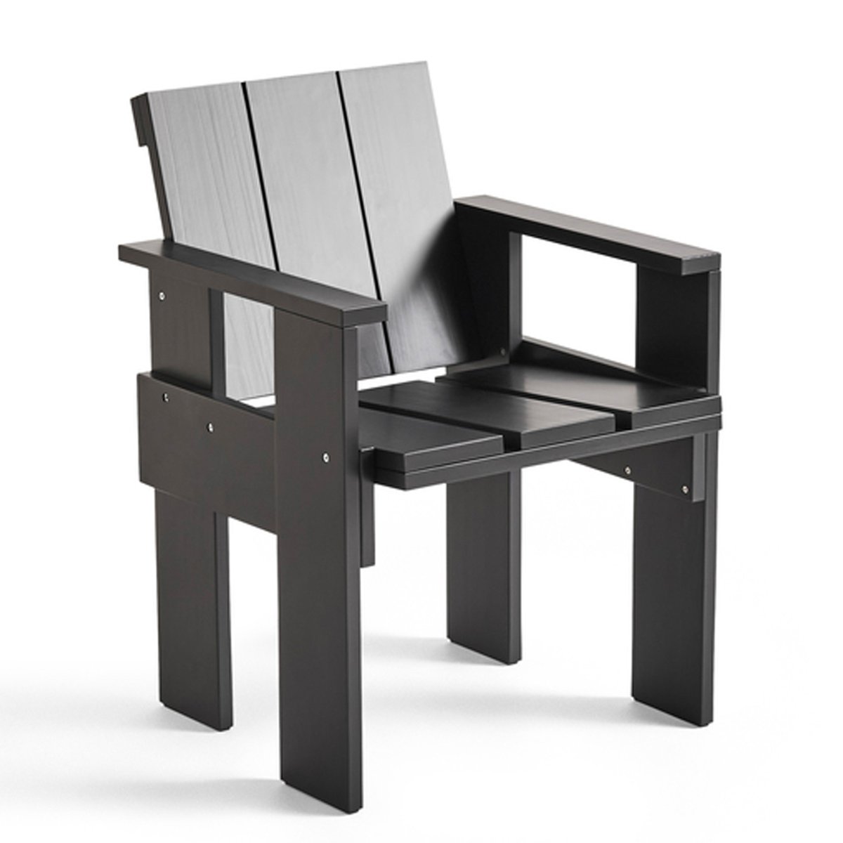 HAY Chaise Crate Dining Chair, pin laqué Black | Design Scandinave | Chaises de jardin | Noir