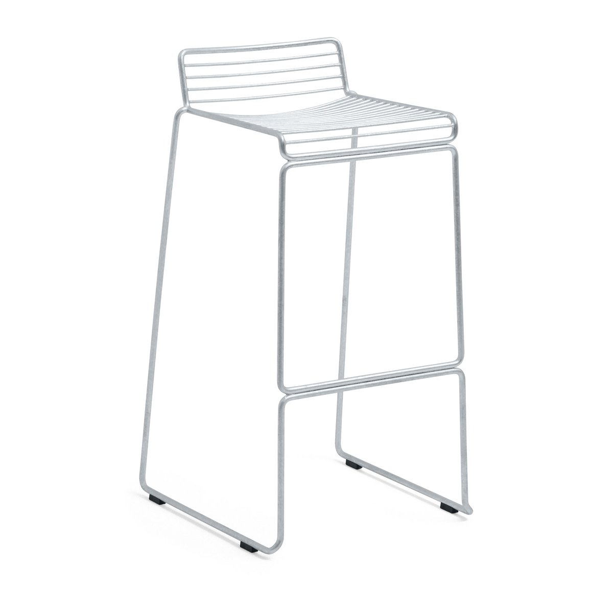 HAY Chaise de bar Hee High 75 cm Galvanized | Design Scandinave | Tabourets de bar | Argenté