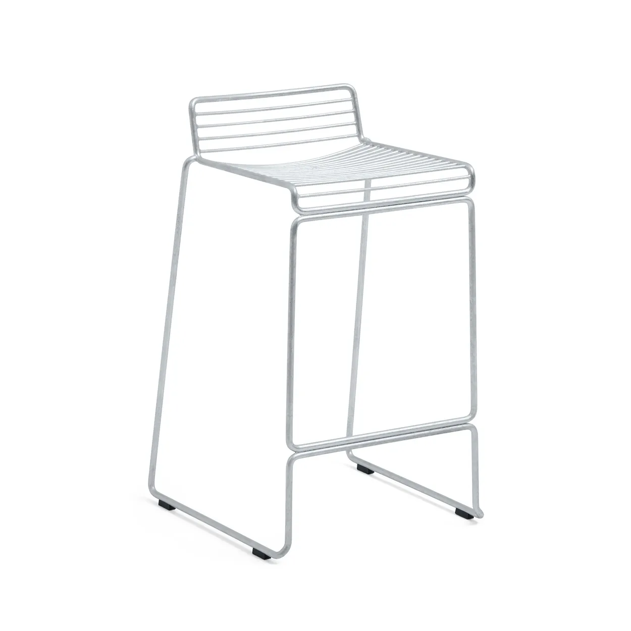 HAY Chaise de bar Hee Low 65 cm Galvanized | Design Scandinave | Tabourets de bar | Argenté