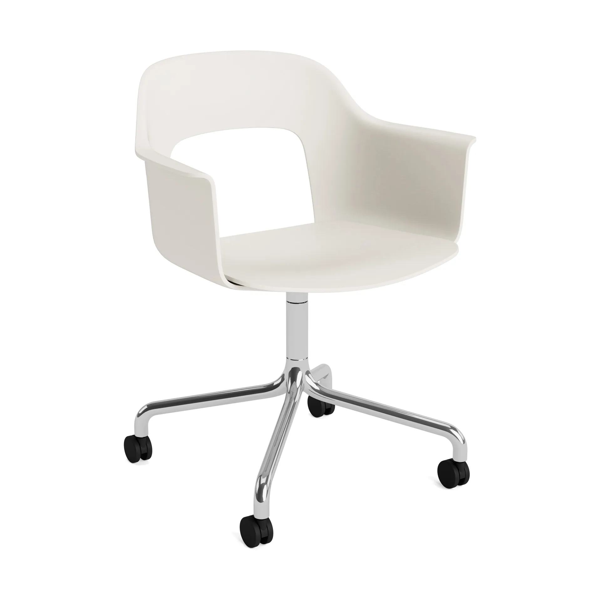 Chaise Layout Armchair 261, Cream white-aluminium poli HAY