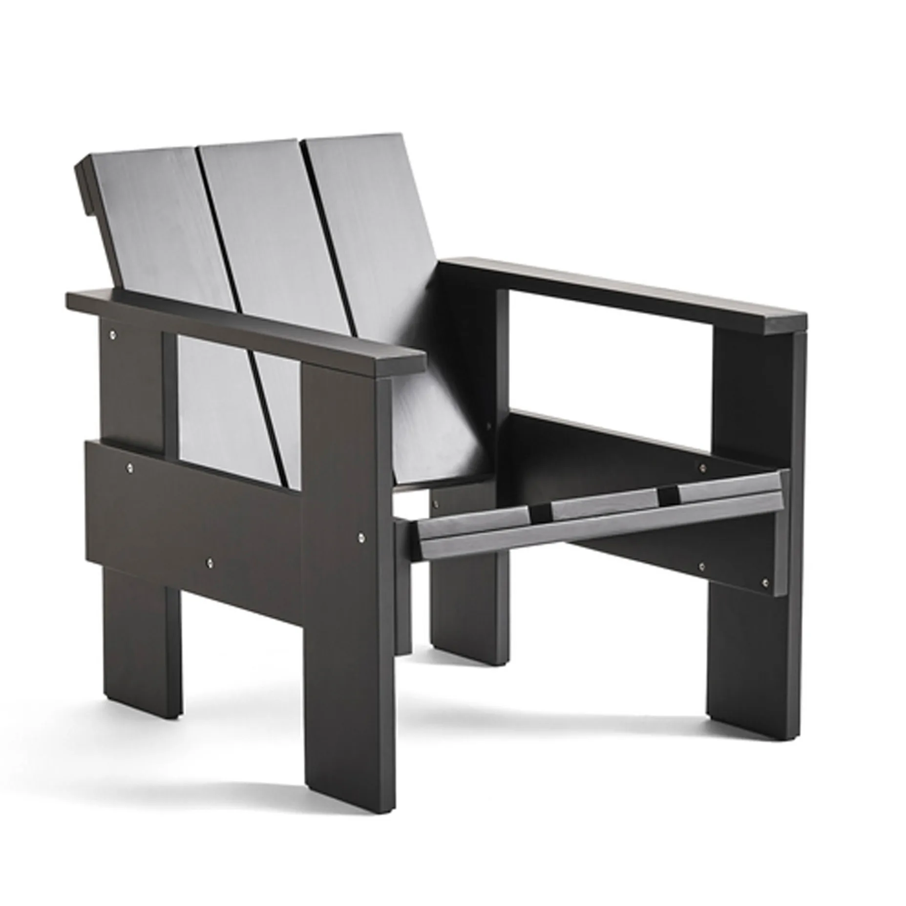 Chaise lounge Crate en pin laqué, Black HAY