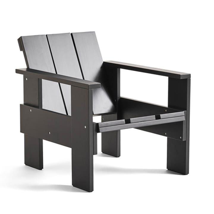 Chaise lounge Crate en pin laqué - Black - HAY