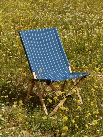 Chaise pliable Outdoor Market - Blue-beige - HAY