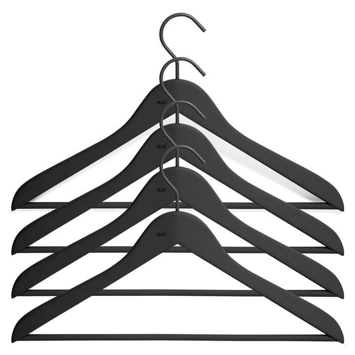Cintre avec barre slim HAY Lot de 4, Noir HAY
