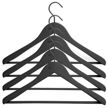 Cintre avec barre wide HAY Lot de 4 - Noir - HAY