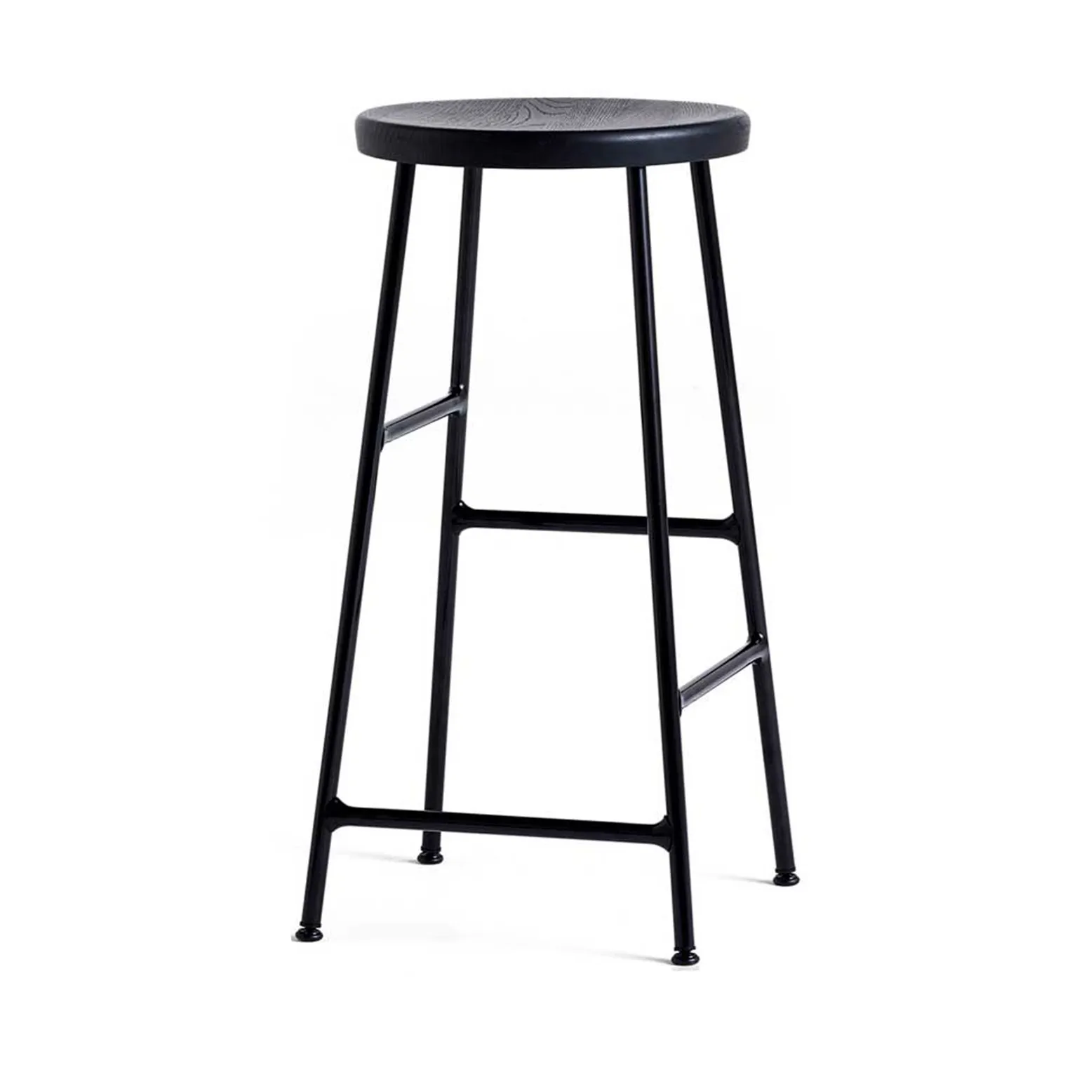 Cornet tabouret de bar rond Soft black oak-soft black