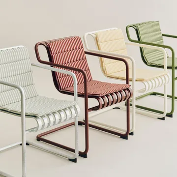 Coussin d’assise Terrazza Folding - Olive bold stripe, 82x40 cm - HAY