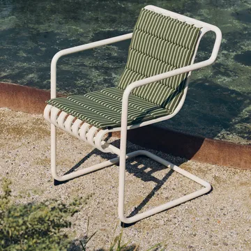 Coussin d’assise Terrazza Folding - Olive bold stripe, 82x40 cm - HAY