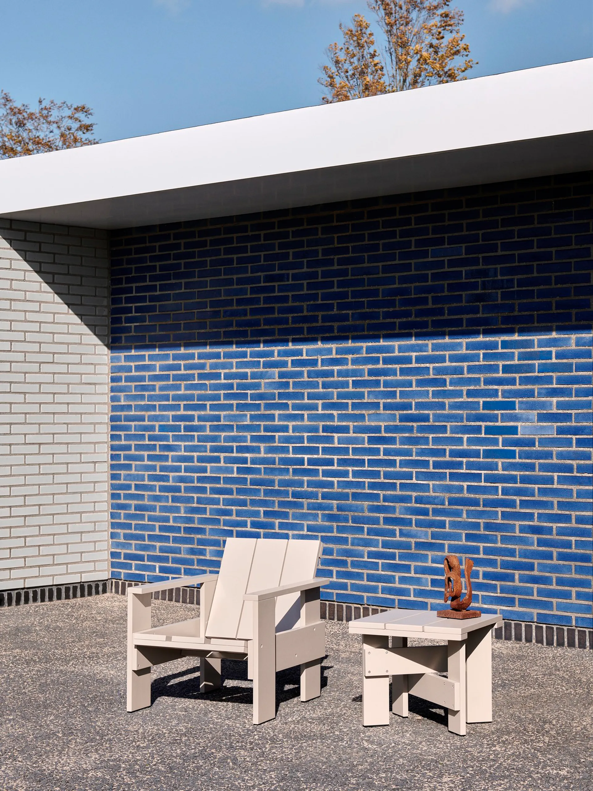 Crate Low Table 45x45x40 cm pin laqué, London fog HAY