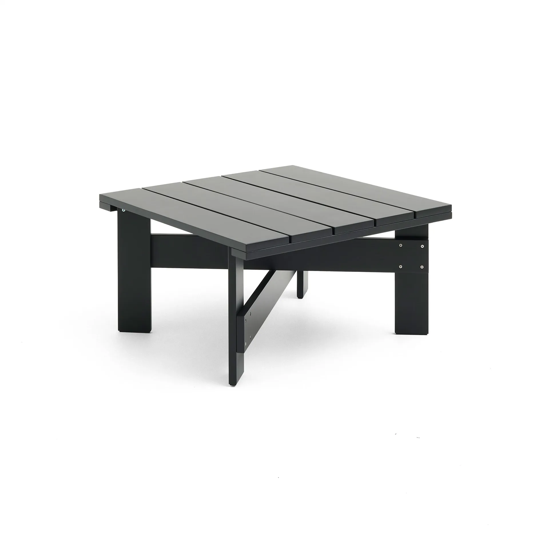 Crate Low Table 75,5x75,5 cm pin laqué, Black HAY
