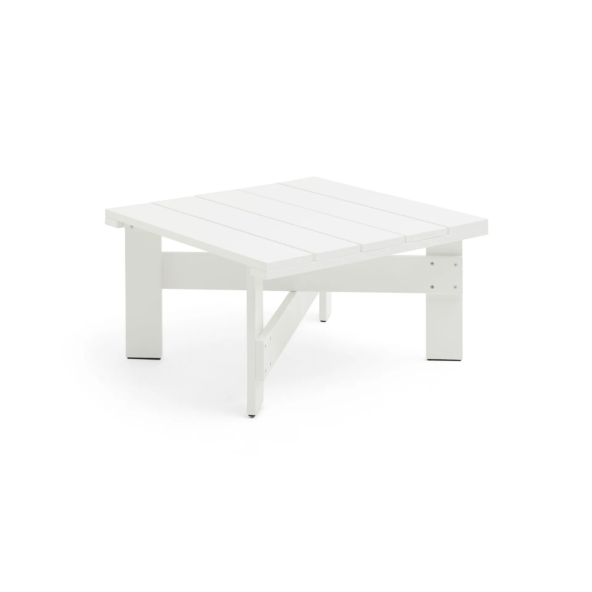 Crate Low Table 75,5x75,5 cm pin laqué, White HAY