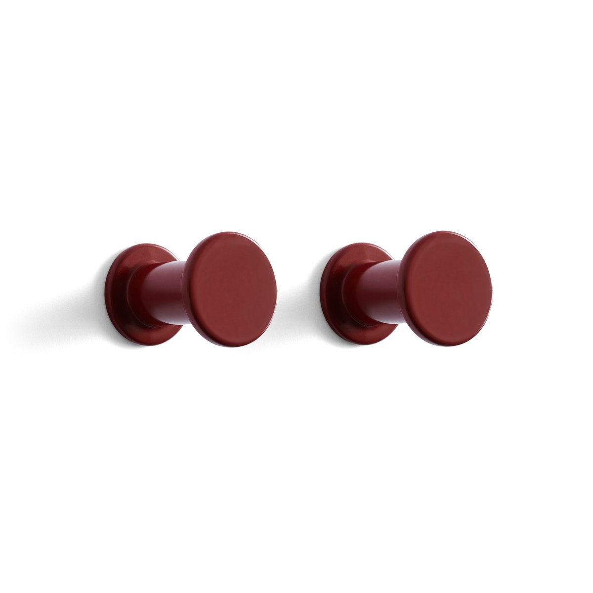 HAY Crochets Bolt 2,8 cm, lot de 2 Red | Design Scandinave | Crochets & Portemanteaux muraux | Rouge