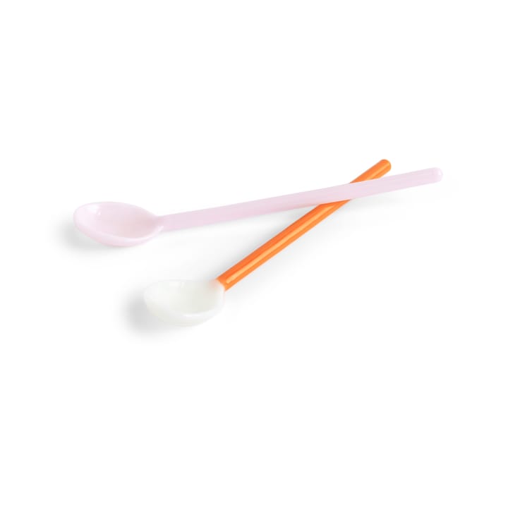 Cuillère à glace Duo lot de 2, Light pink-bright orange HAY