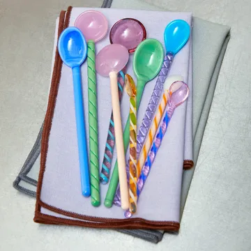 Cuillère en verre Mono Lot de 2 - Sky blue-green - HAY