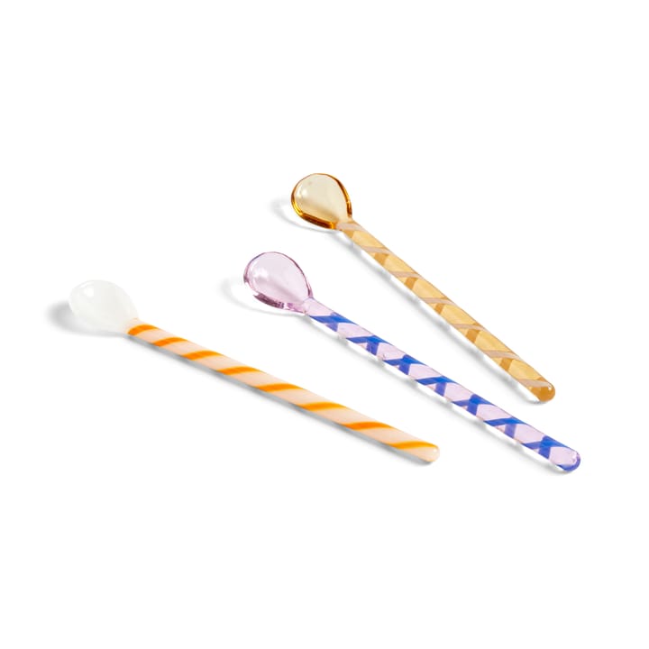 Cuillère en verre Spice Lot de 3, Amber-light pink-white HAY