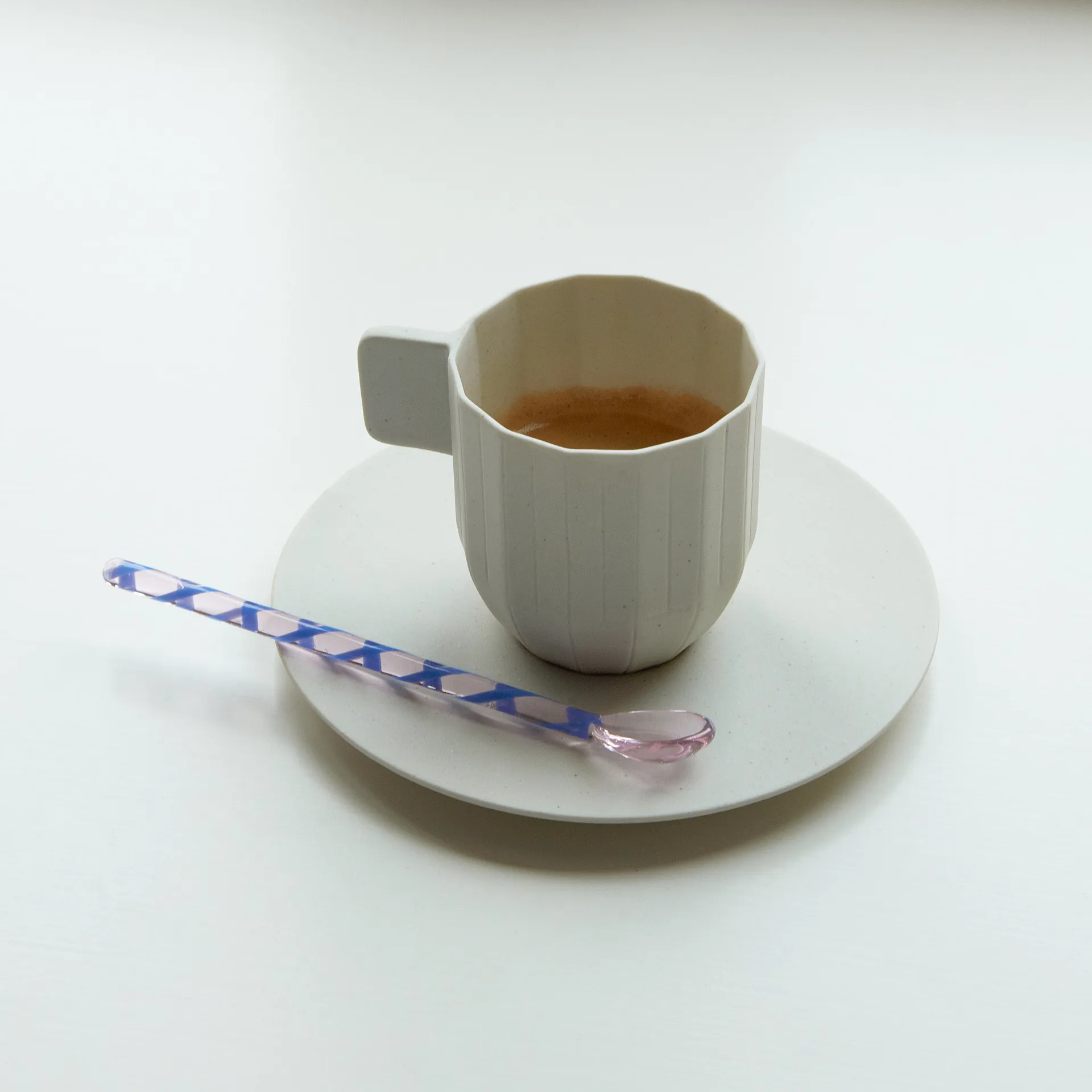 Cuillère en verre Spice Lot de 3, Amber-light pink-white HAY