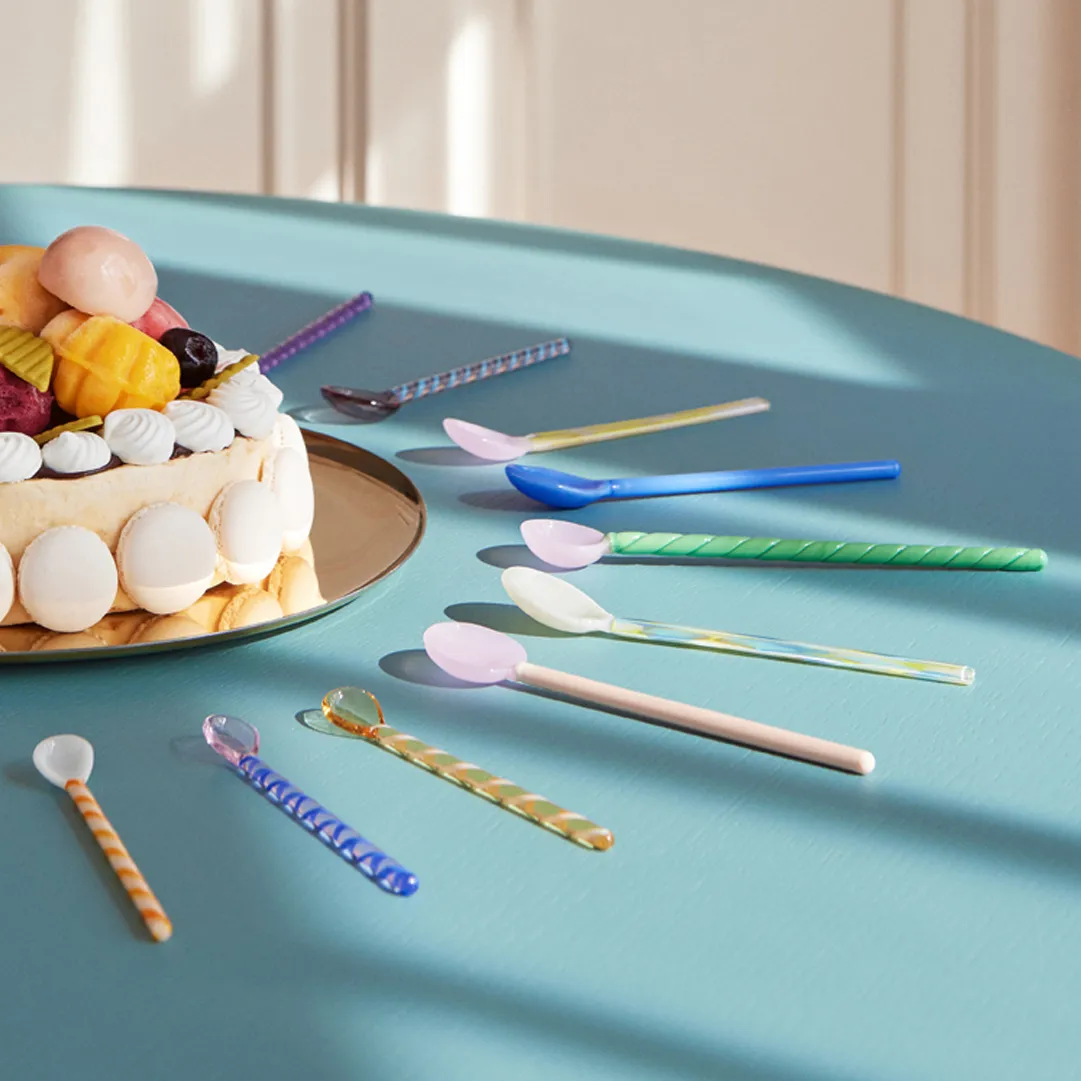 Cuillère en verre Spice Lot de 3, Amber-light pink-white HAY